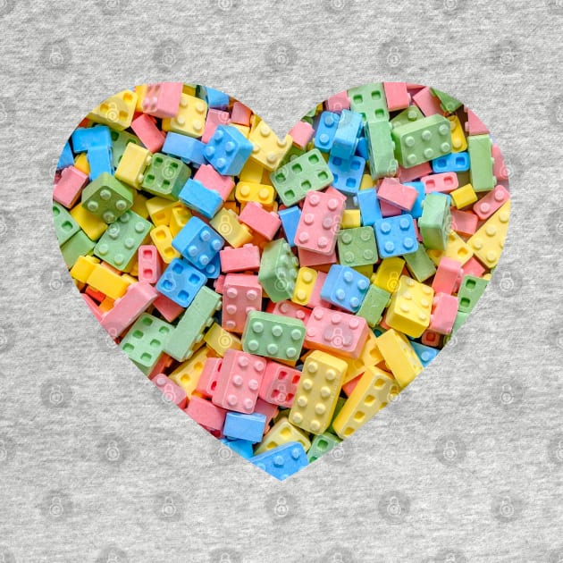 Colorful Candy Building Blocks and Bricks Heart Photograph by love-fi